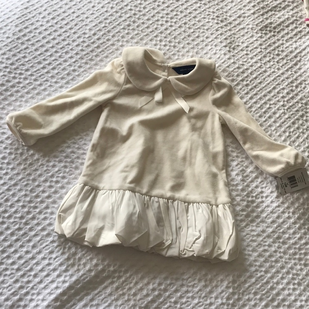 12 month white velvet winter dress